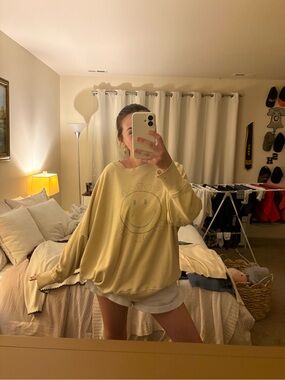 Yellow Smiley Graphic Sweatshirt - Aerie